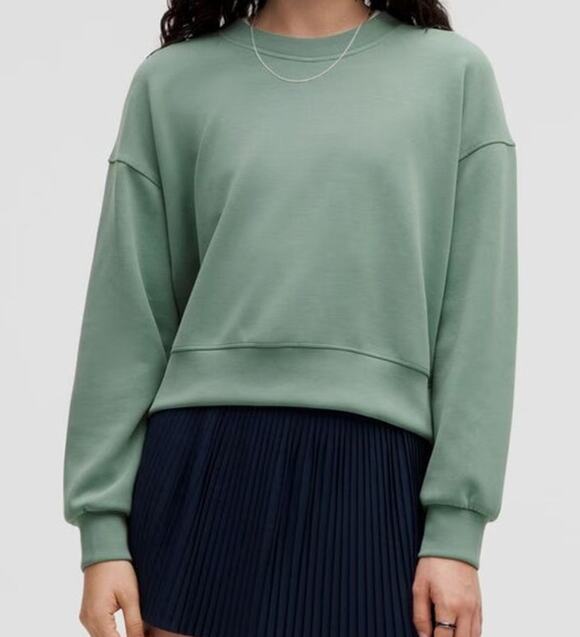 Lululemon Tops - Lululemon Softstreme Perfectly Oversized Cropped Crew, CRATER BLUE Green 8
